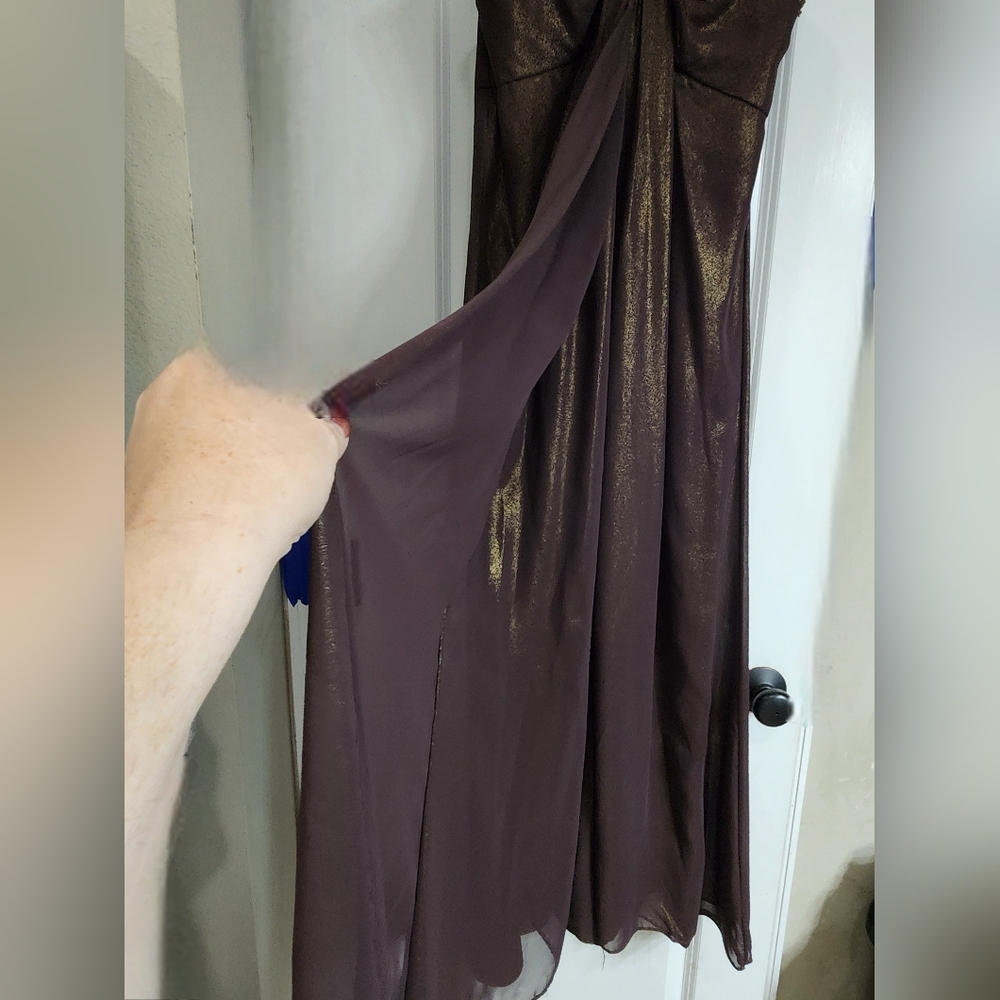 David's Bridal Strapless Brown Gown - Picture 2 of 5